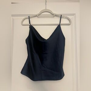 Cami Drape Neck Tank Top - Navy